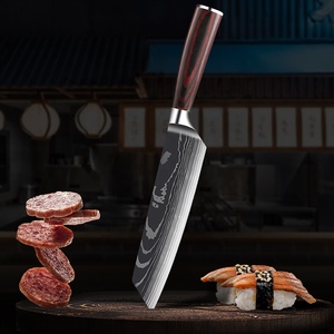 Mayorista Personalizado OEM ODM Cubiertos Fábrica Japonés Cuchillo Damasco Acero Inoxidable Cocina Chef Cuchillo con Mango de Madera Pakka - Product Image 2