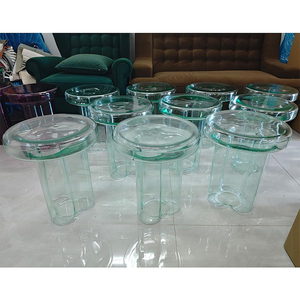 Mesa de centro de cristal Diseño único de pétalos Exquisita mesa auxiliar de cristal moderna de vidrio soplado a mano - Product Image 5