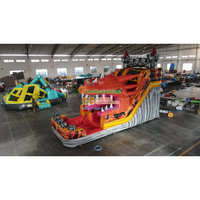 2025 vente chaude gonflable Dragon rouge château commercial maison de rebond en gros pulls gonflables toboggan aquatique