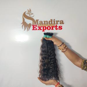 100% cuticule alignée en gros vierge noir vietnamien extensions de cheveux humains lâche vague naturelle profonde tissage en vrac du temple - Product Image 4