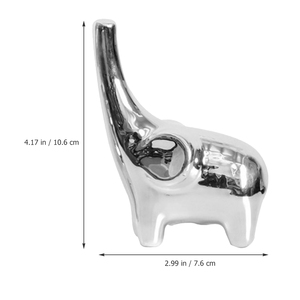 Escultura de elefante de aluminio fundido niquelado de diseño moderno elegante vajilla hecha a mano artículo de exhibición disponible al por mayor - Product Image 4