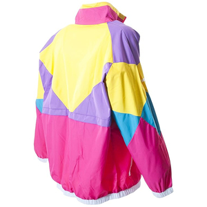 Veste coupe-vent légère vintage rétro années 80 et 90, à blocs de couleur, pour hommes et femmes, imperméable, avec taille plus - Product Image 2