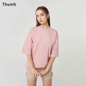 Oversize T-shirt Drop Shoulder High Quality Custom Blanks Made Thailand Printing 100% Cotton Hip Hop Solid Pattern Breathable - Product Image 1