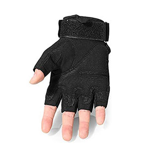 Guantes de ciclismo transpirables de secado rápido unisex cuero sin dedos clásico con suministro al por mayor de piel importada OEM - Product Image 3