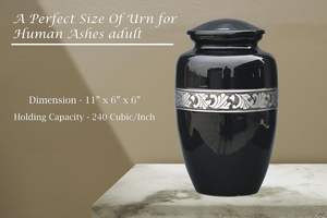 Adult Cremation Urns for Male/Female Funeral Urn for Human Ashes Decorative Urns for Ashes <b>Large</b> <b>Keepsake</b> <b>Box</b> (Decent Black) - Product Image 5