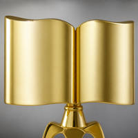 Nouveau Trophée Livre Ouvert en Plastique Doré 2026, 37,5 cm, 33 cm, 27,8 cm, avec Logo Personnalisé, Récompense pour Compétition Académique Scolaire, Base Bordeaux, Vente en Gros