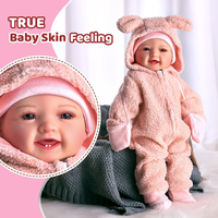 Poupée bébé réaliste Mia de 17 pouces, nouveau-né, fille, tête en vinyle, corps en tissu doux, visage souriant