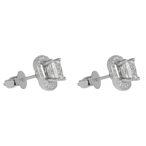 Pendientes de Halo clásicos de alta calidad, pendientes de tuerca de diamante de corte redondo y princesa cultivada en laboratorio de oro de 14K para regalo de boda - Product Image 2