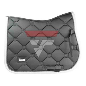Juego de lujo de almohadillas acolchadas de satén para silla de montar, color azul plateado, con mantas para patas y velo antimoscas, equipo ecuestre a juego, venta al por mayor - Product Image 2