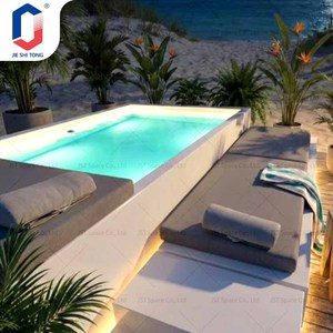 Canapé de piscine en fibre de verre sur mesure, chaise longue de luxe pour l'extérieur, résistante aux UV, pour piscine familiale et enfants - Product Image 1
