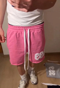 Pantalones Cortos Unisex de Algodón Francés Personalizados 100% Tendencia 2026, Estilo Casual, Apliques Bordados, Cordones Largos - Product Image 4