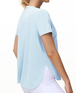Ropa de entrenamiento de yoga Camisetas de manga corta para mujer Top Gym Fitness Slim Fit Camisetas para damas - Product Image 1