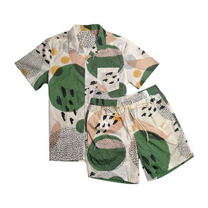 Camisa Hawaiana Personalizada 100% Algodón para Hombre, Conjunto de Camisa Hawaiana con Botones y Estampado Floral para Vacaciones de Verano - Product Image 3