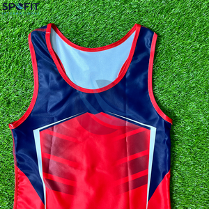 Venta al por Mayor de Singletes de Lucha Libre Sublimados con Diseño Personalizado, Singlet de Lucha Libre Personalizado para Hombres, para Entrenamiento de Levantamiento de Pesas - Product Image 3