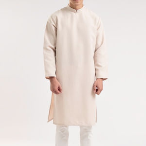 TST 19194.1 AO DAI moderne pour homme, tissu en toile texturée de qualité supérieure, coupe décontractée, long design traditionnel vietnamien - Product Image 1