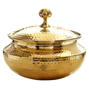 Ollas Khajoor Vintage de Latón de Alta Calidad con Grabado y Acabado Pulido para el Hogar y Restaurantes, Utensilios de Cocina, Olla para Dátiles Árabes - Product Image 6