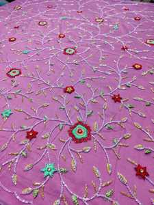 Hand beaded embroidered <b>fabric</b> - Product Image 5