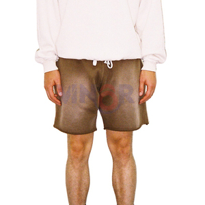 Shorts de fitness pour hommes de haute qualité lavés à l'acide Logo personnalisé en gros en détresse 100% coton pantalon de jogging d'été poches solides - Product Image 1
