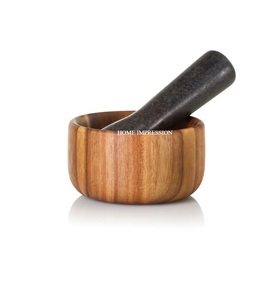 Mortier et pilon de fabrication indienne Outil d'épices et d'herbes en bois de haute qualité pour l'exportation de fournitures de gros à bas prix - Product Image 1