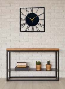 Modern Square Shape Black Metal Roman <b>Wall</b> <b>Clock</b> Minimalist Chic Design Eye Catching Decor <b>For</b> <b>Living</b> <b>Room</b> Bedroom Or Kitchen - Product Image 4