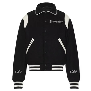 OEM Custom Logo Crew Neck Baseball Varsity Jackets Customized Casual High Street Waterproof Windproof Breathable Winter Men's - Product Image 6