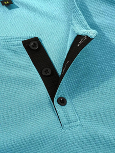 เสื้อยืดโปโลแขนสั้นผู้ชายสำหรับฤดูร้อนเสื้อยืดสไตล์ยุโรปและอเมริกาไซส์ใหญ่พิเศษเสื้อยืดวาฟเฟิลยี่ห้อเฮนรี่สำหรับฤดูร้อน - Product Image 2