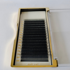 2023 logotipo privado pelo sintético hecho a mano pestañas largas naturales W 16 líneas ventiladores prefabricados individuales fácil aplicación de pegamento belleza - Product Image 1