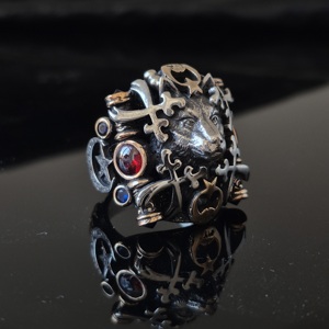 Vintage 925 Sterling Silver Wolf <b>Ring</b> Handmade Gothic Animal Jewelry Gemstone Detailed Men's <b>Statement</b> <b>Ring</b>, Vintage Style Gift - Product Image 4