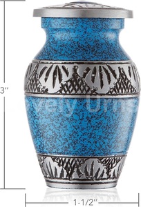 Aluminium Keepsake <b>Mini</b> Urns Set of 4 <b>Pcs</b> in a Velvet Box - Product Image 3