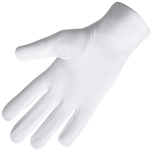 Gants Rite Français Coton Blanc avec Truelles Croisées Dorées Écusson de Broderie Personnalisé avec Tissu et Matériau Intérieur Haut de Gamme Doux - Product Image 4