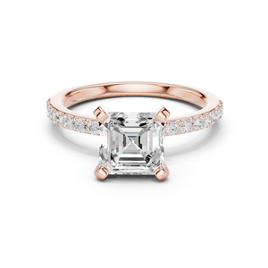 Anillo de moissanita de 14K con diseño de Halo oculto Joyería de lujo - Product Image 2