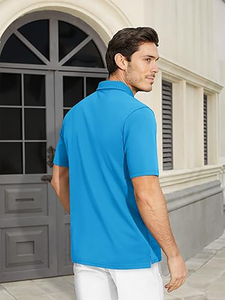 Wholesale 100% Cotton for Shirts Custom Logo Luxury Golf Uniform <b>Classic</b> Fit Men's Knitted Anti-Wrinkle Pocket Sublimation - Product Image 4