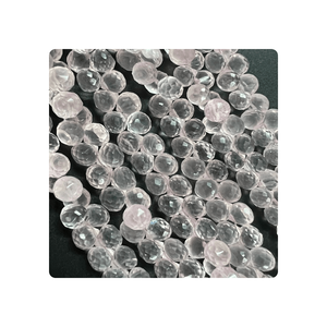 Cuentas de Cuarzo Rosa Natural Premium en Forma de Cebolla, Facetadas, Personalizadas, con Certificación de Terceros, para la Creación de Joyería - Product Image 1