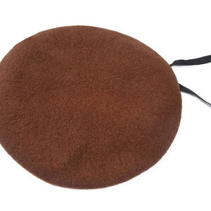 Top Selling <b>100</b>% <b>Wool</b> Beret Hat Custom Logo Solid Color Warm Cap Unisex Knitted Printed Pattern Casual Style Four Seasons Berets - Product Image 3