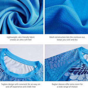 UPF 50 + Protección solar Diseño personalizado Manga larga Rendimiento Jersey Camisas Poliéster Spandex Cuello Pesca Tallas grandes Camisas para hombres - Product Image 3