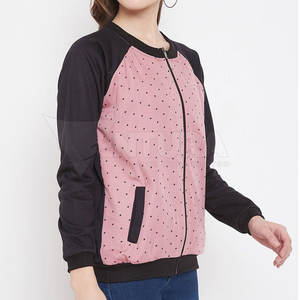 Femmes de haute qualité matelassé Bomber veste 100% Polyester coquille coton remplissage Satin tissu respirant hiver manteau solide tricoté - Product Image 2