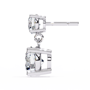 ต่างหูเม็ดกลมสีขาวทอง14K ประดับเพชรเม็ดกลมแบบประณีต - Product Image 5