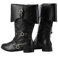 Bottes vikings médiévales pour hommes, motif arc-en-ciel, en cuir PU fait main, chaussures de costume gothique Renaissance pour Halloween