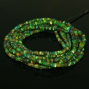 Perles lisses d'opale éthiopienne de feu vert haut brin perles de feu multiples éthiopiennes naturelles cadeau pour elle prix de gros perles pierre - Product Image 1