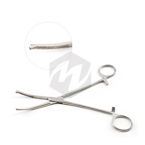 Pinzas hemostáticas Mikulicz, abrazadera quirúrgica ligeramente curvada de 8 pulgadas, 1x2 dientes, instrumento médico de acero inoxidable, sujeción de sangre - Product Image 1