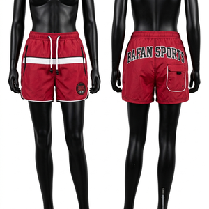 Red <b>White</b> <b>Panel</b> Women Windbreaker Shorts 150 GSM Lightweight Polyester Fabric Custom Logo Style women's shorts - Product Image 5