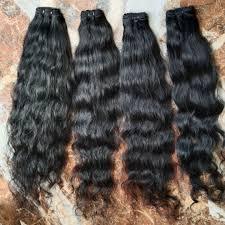 Trame de cheveux vierges naturels indiens bruts, cheveux ondulés soyeux doux, donneur unique, extensions de cheveux ondulés indiens noirs - Product Image 6