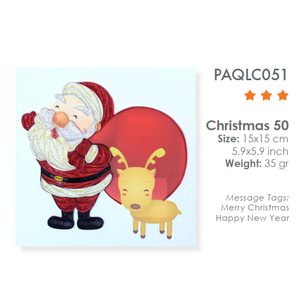 Vente en gros Père Noël Collection Quilling Carte de haute qualité pour cadeau de Noël Carte de voeux 3D - Product Image 1