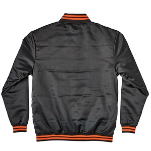 Chaqueta de bombardero de satén Varsity, chaqueta de béisbol de manga larga, relleno de algodón, transpirable, ligera, con cuello en V, chaqueta de calle para hombre - Product Image 6
