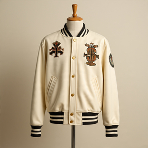 100% chaquetas universitarias de manga de lana Collage hombres invierno Chenille bordado parches béisbol Varsity chaqueta hombres - Product Image 5