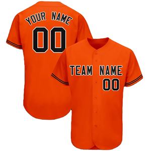 Camiseta de béisbol profesional personalizada Logotipo de equipo sublimado completo Nombre Número Uniforme de softbol Botón abajo - Product Image 1