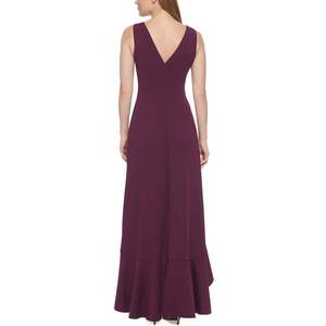 Abito da donna Vince Camuto color prugna senza maniche, comodo modello a tubino in crêpe con volant frontale e vita naturale, taglia 12 - Product Image 2