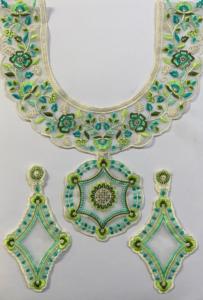 Parches bordados de diseñador con hilo metálico y cuentas Collar exquisito Estilo cosido para ropa Textiles para el hogar - Product Image 5