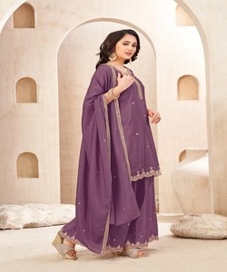 TOP DE TRABAJO SEQUUNCIA BORDADO CHINON MODERNO PALAZZO CON DUPATTA FIESTA PRECIO AL POR MAYOR PRECIO PRENDA ÉTNICA - Product Image 5