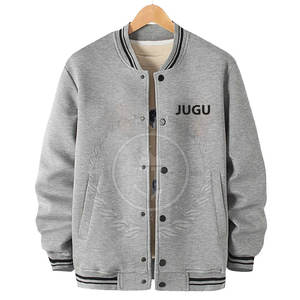 Veste d'hiver pour homme en couleur unie, nouvelle conception, style lettreman, devant droit, respirante, coton/laine écologique, streetwear, vêtements chauds - Product Image 1